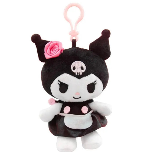 Portachiavi e applique borsa Pimp your Bag Kuromi abitìno nero    in peluche
