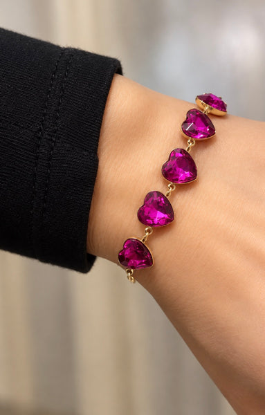 Bracciale vari colori cuori crystal