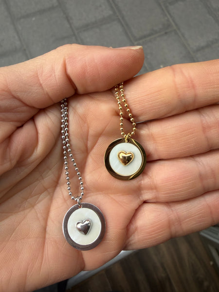 Collana Isla Bonita cuore madreperla  due varianti colore