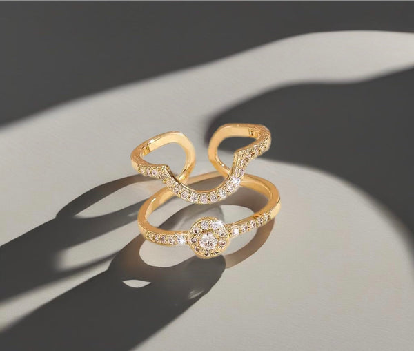 Anello Melory per unghia crystal e punto luce tondo  due varianti colore