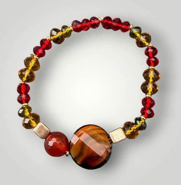 Bracciale Colors labyrinth con pietra brown vari colori