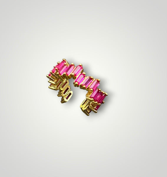 Mono earcuff argento 925 con giro barrette  Crystal vari colori
