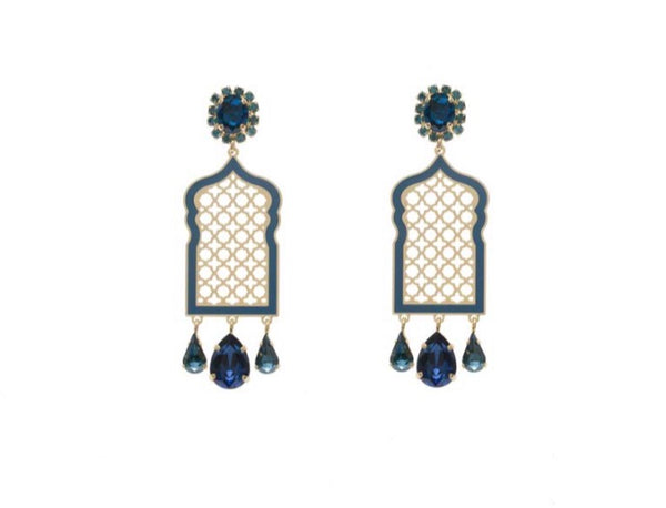 Coppia Orecchini Principessa Glam Blue Iris