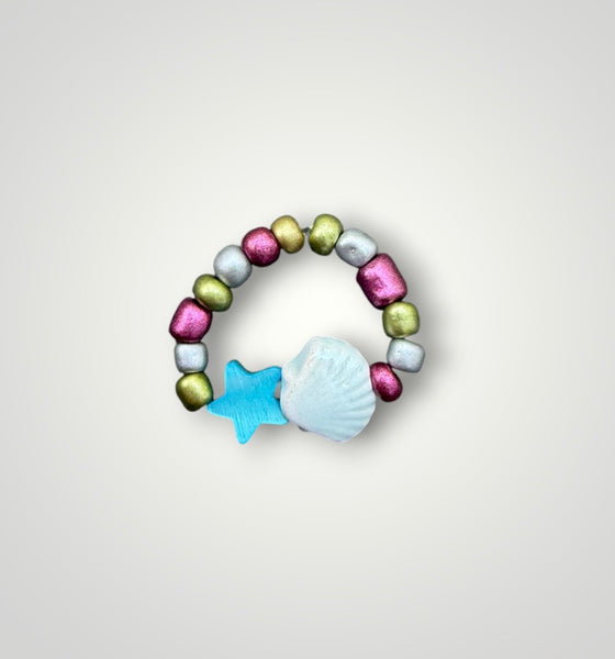 Anello colors con conchiglia e stellina  vari colori Limited edition