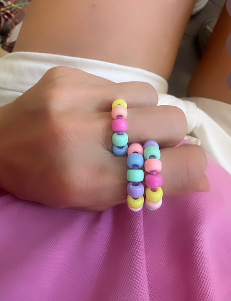 Anello colors  con mini pony Beads