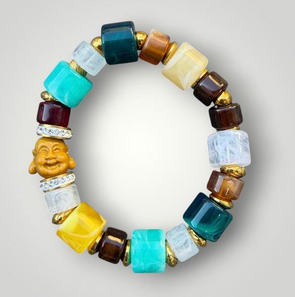 Bracciale Colors labyrinth Buddha senape multicolor