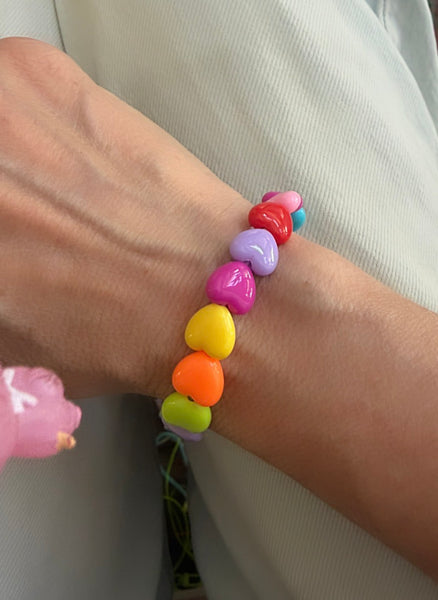 Bracciale colors Beads giro cuori small effetto lucido colori strong