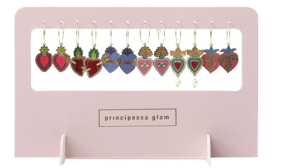 Coppia Orecchini principessa glam cuore sacro Gilda