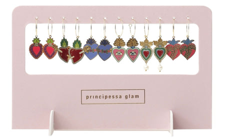 Coppia Orecchini principessa glam cuore sacro Gilda