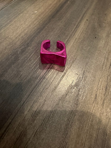 Anello resina metallizzata barretta aperta vari colori