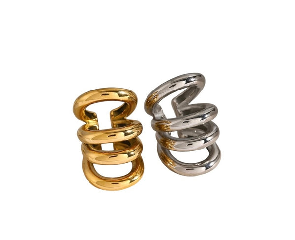 Earcuff Ariela multicerchi unito due varianti colore