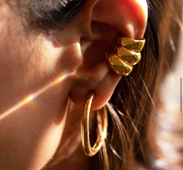 Mono earcuff Carola triplo cerchio unito