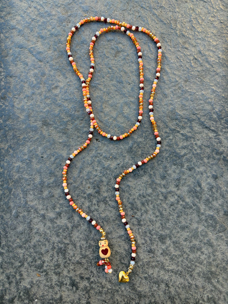 Collana Chinitos  de La Buena  Suerte rosa marrone burro burgundy rosa corallo champagne