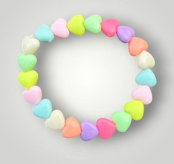 Bracciale colors Beads giro cuori xsmall colori pastello