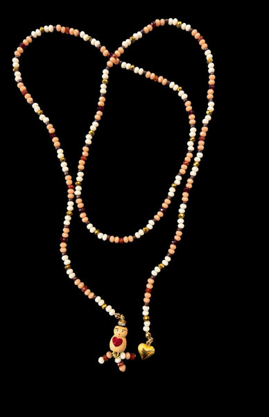 Collana Chinitos  de La Buena  Suerte beige  burro oro burgundy marrone