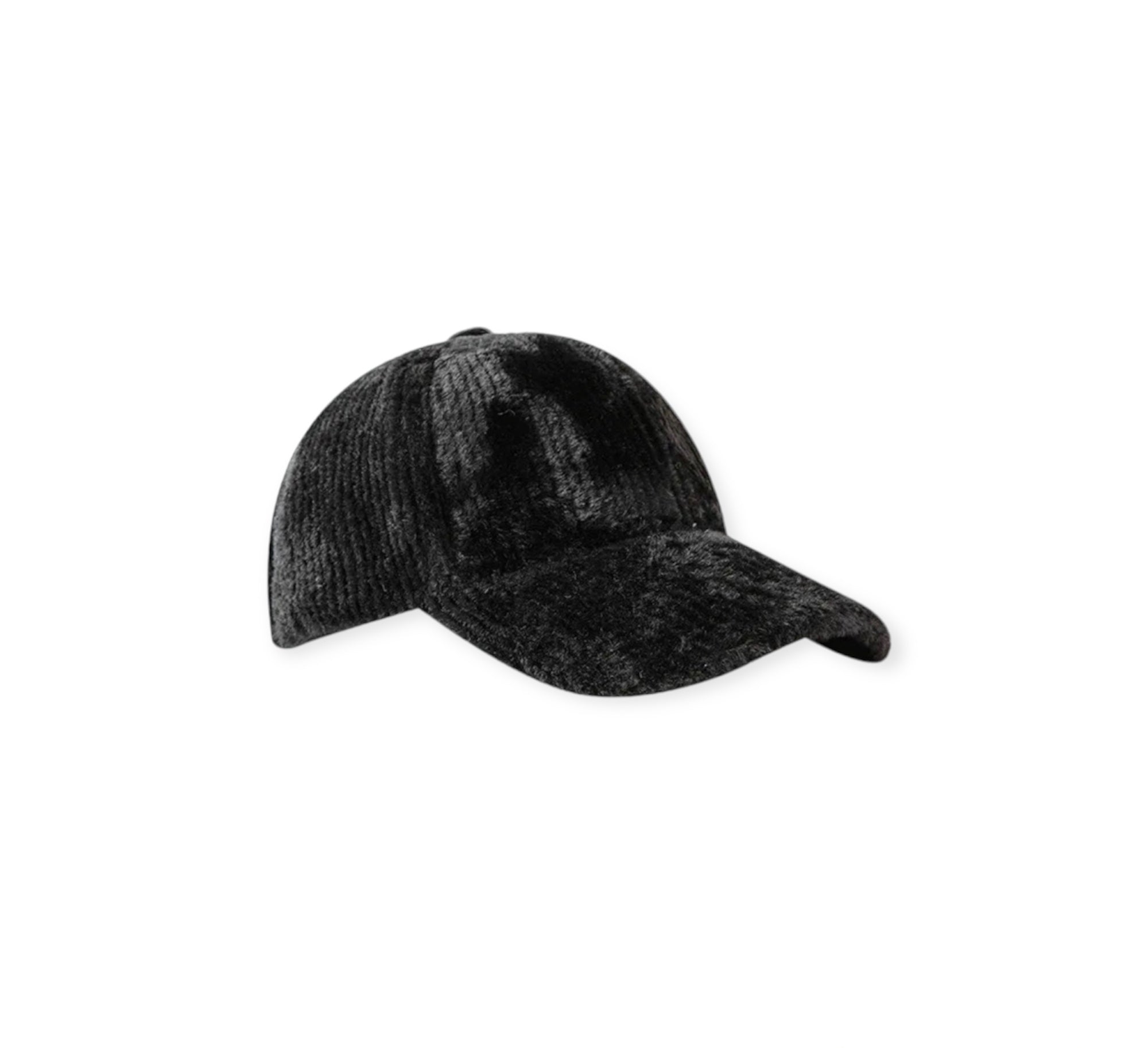 Cappello con visiera baseball in peluche effetto costine vari colori