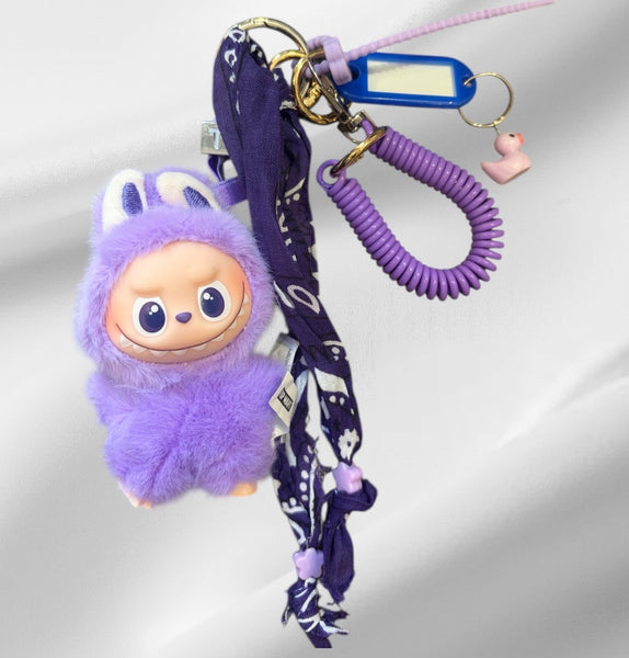 Pimp your bag portachiavi per borsa Mini Labubu Pin for Love Viola T