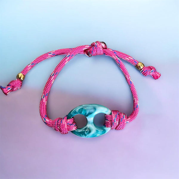 Bracciale Marine Florida chain  regular  centrale Ottanio  marmorizzato cordino in vari colori
