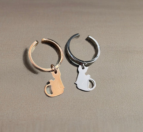 Anello regolabile So glamour gattino  due varianti colore