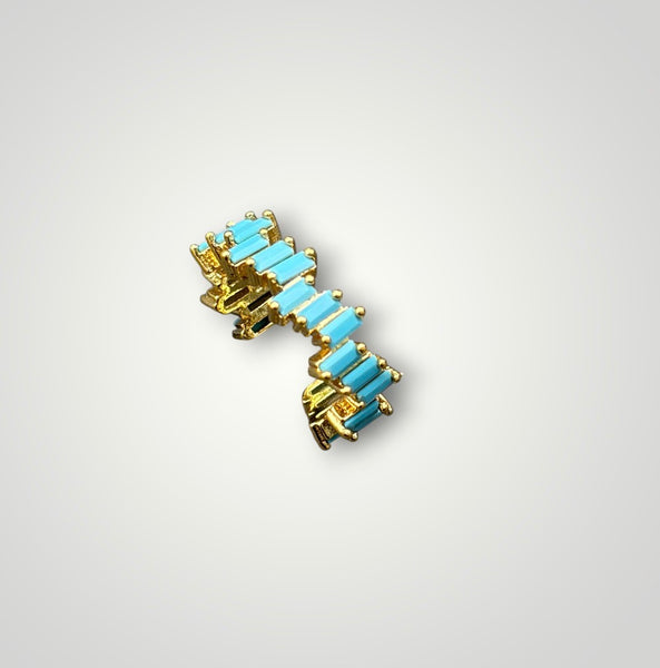 Mono earcuff argento 925 con giro barrette  Crystal vari colori