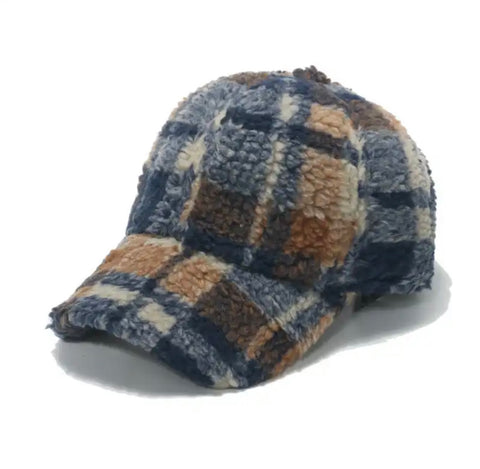 Cappello baseball teddy fantasia tartan toni del blu