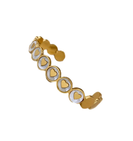 Bracciale delle isole Santorini fascia cuori madreperla