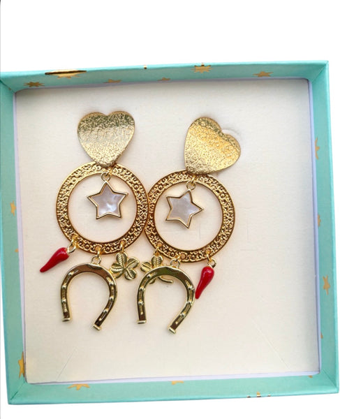 Coppia orecchini principessa glam Gipsy Circle Horse