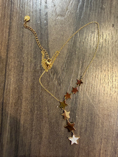 Collana cappio  con stelline due  varianti colore