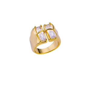 Anello Amanda con 4 punti luce due varianti colore