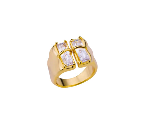 Anello Amanda con 4 punti luce due varianti colore