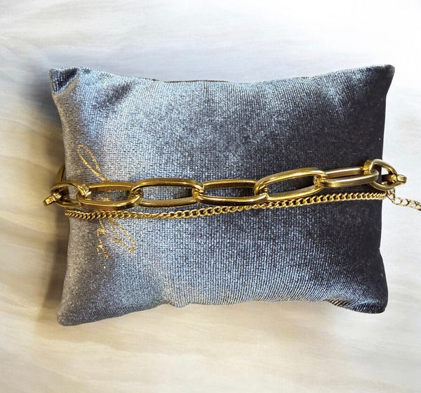 Bracciale doppio Chain bold e Mini groumette