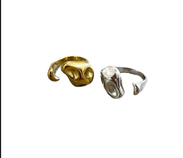 Anello doppio martellato  due varianti colore