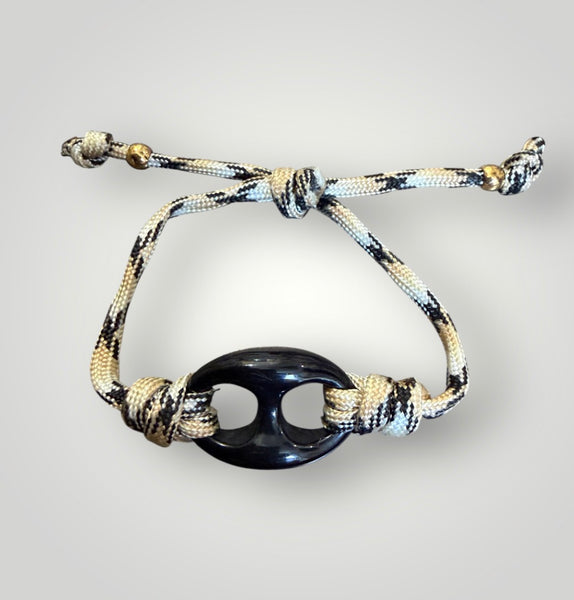 Bracciale Marine Florida chain  regular  centrale nero cordino in vari colori