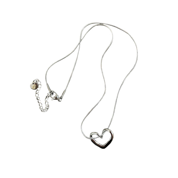 Collana cuore vuoto cicciotto due varianti colore