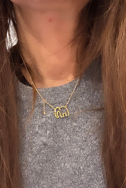 Collana elefantino con punto luce  due varianti colore