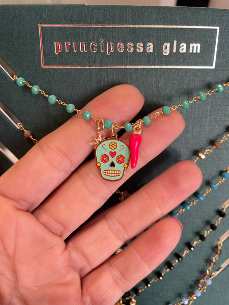 Collana principessa glam remedios calavera skull