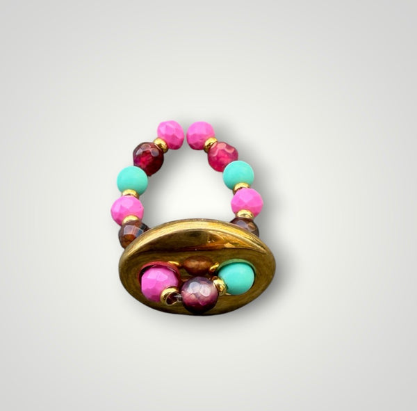 Anello Colors ovale chain e cristalli