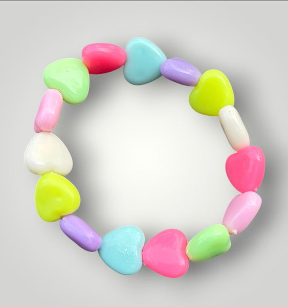 Bracciale colors Beads giro cuori small effetto colori pastello e neon