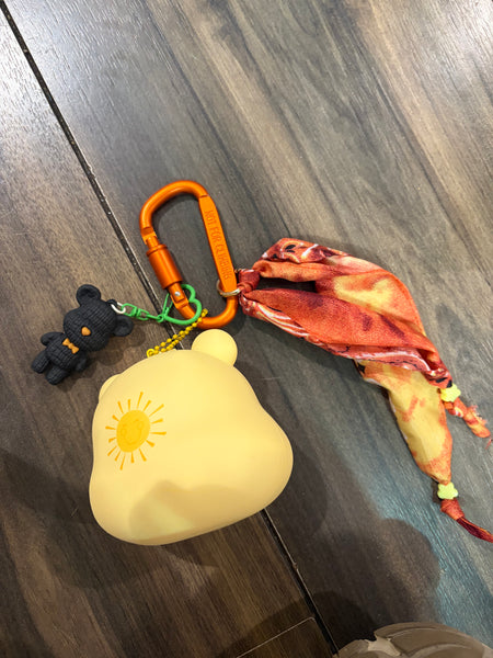 Pimp your bag testa orsetto del cuore  portaoggetti giallo