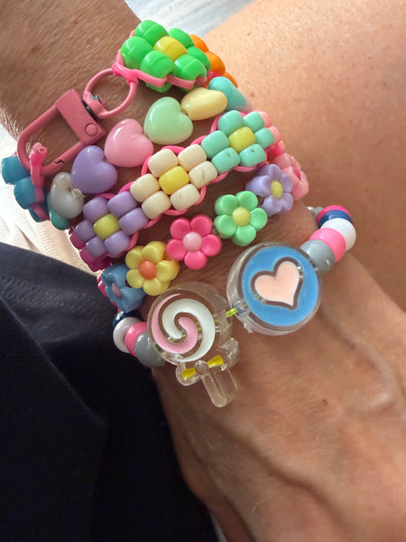 Bracciaie Colors pony Beads lollypops e cuore vari colori