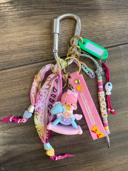 Pimp your Bag Keychain charms per borsa e portachiavi little twin star gemella Lala cavalluccio a dondolo