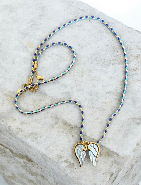 Collana Summer Ibiza Ali azzurre  cordino vari colori