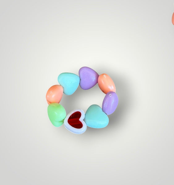 Anello colors giro di cuori xsmall con cuoricino vari colori