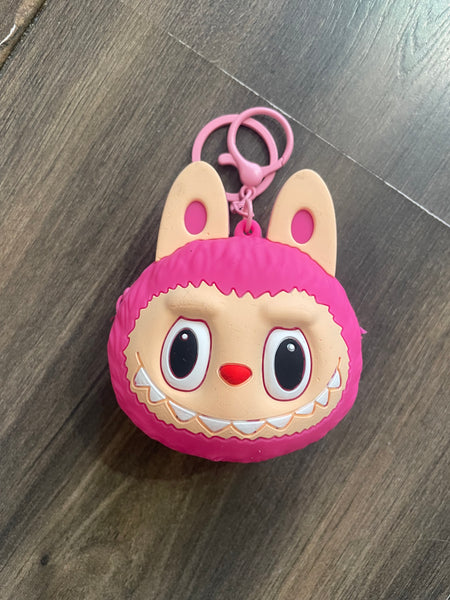 Portamonete applique borsetta Labubu Fuxia