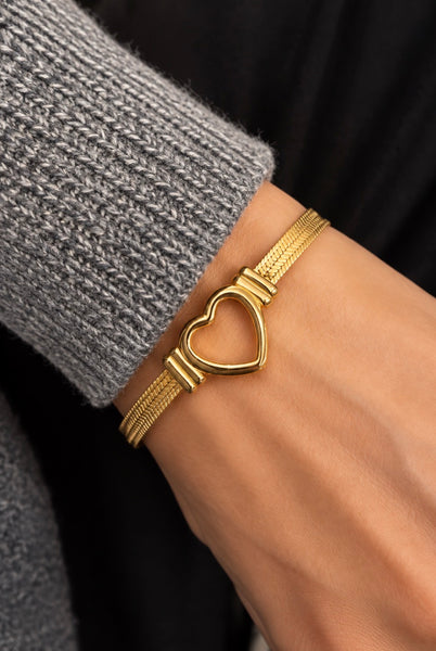 Bracciale snake Cuore spesso due varianti colore