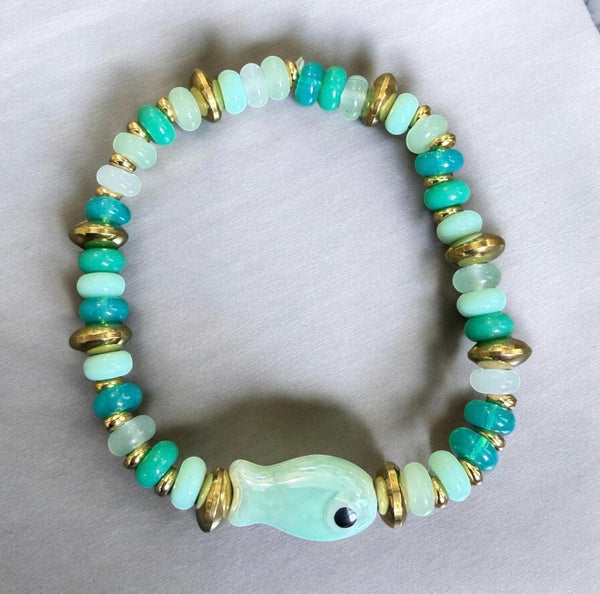 Bracciale pesciolino portafortuna vari colori