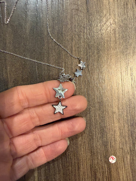 Collana cappio  con stelline due  varianti colore