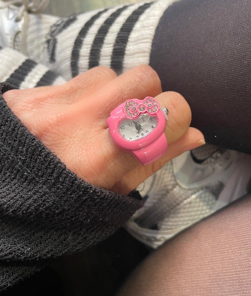 Anello orologio con fiocchetto vari colori