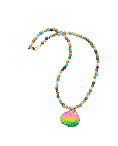 Collana boho style vari colori con conchiglia