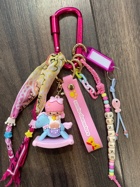 Pimp your Bag Keychain charms per borsa e portachiavi little twin star gemella Lala cavalluccio a dondolo